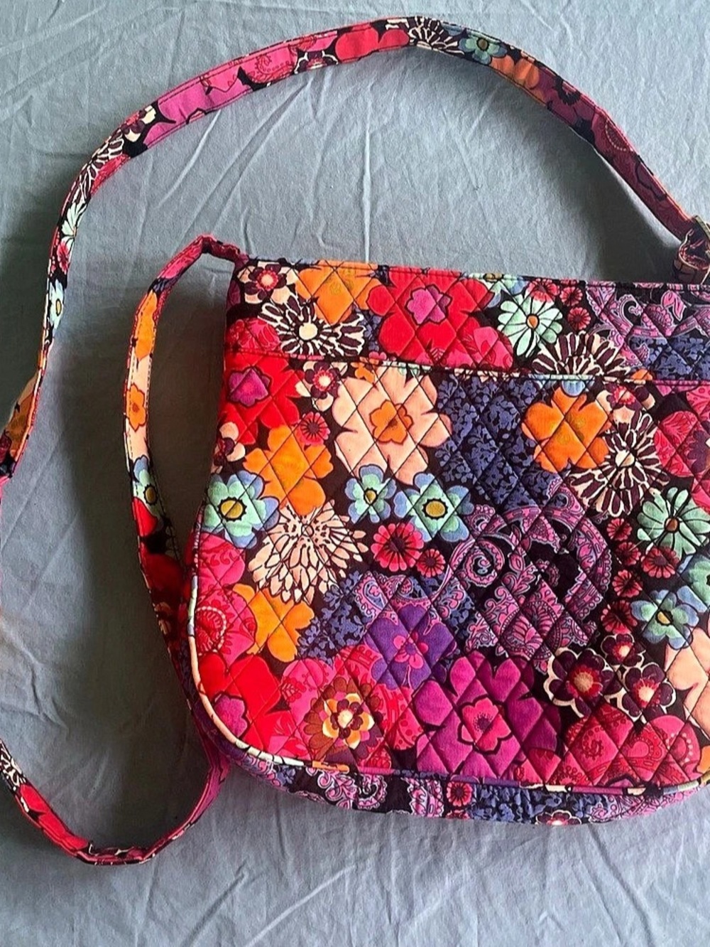 Vera Bradley VBK16 Floral Quilted Crossbody Bag
